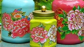 Ginger jars! #upcycled #jarcrafts #gingerjars #kitchencrafts #decoupageart #decoupage #kitchendecor #easycrafts #funcrafts | Mark Montano