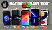 Used iPhone 13 ∼ 11Pro Max ∼ 11 ∼ Xr ∼ X Battery Drain Test 2024 (accurate test)