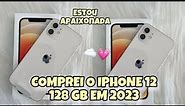 COMPREI O MEU IPHONE 12 Branco 128 Gb em 2023 Tour Pelo iPhone 12 📱💗