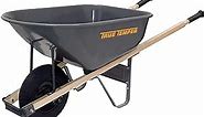 True Temper R6FF25 6 Cu. Ft Steel Tray Wheelbarrow, 6-Cubic Foot Capacity, Gray