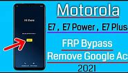 Moto E7 | E7 Plus Frp Unlock/Bypass Google Account Lock Without PC Android 10