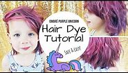 TUTORIAL: DIY Dyed Purple / Pink Unicorn Hair | ON A KID!