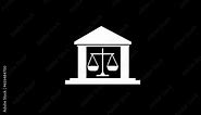 Court icon Courthouse Symbol of law and justice, Lawyer and Legal system Symbol animation. k1_1514