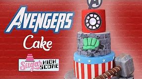 How to make an AVENGERS CAKE - SUPERHERO CAKE - Captain America, Thor, Hulk, Ironman