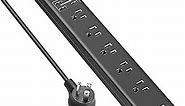 Surge Protector Power Strip with USB, AUOPLUS 10FT Outlet Strip, 6 Outlet and 4 USB Charger,[Flat Plug/Wall Mountable], 1250W/10A/2100J, Long Extension Cord for Computer iPhone Home Office Dorm