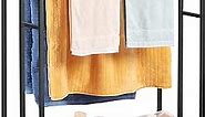 Towel Racks for Bathroom, 36 Inch Tall 3 Tier Free Standing Black Towel Rack Stand, Large Pool Towel Rack Outdoor Bath Towels Drying Holder Blanket Rack, ALHAKIN