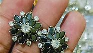 Black Diamond Crystal earrings | Jeriellas Vintage Jewelry & Accessories