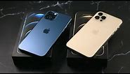 iPhone 12 Pro GOLD & PACIFIC BLUE Comparison & Unboxing!