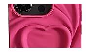 Cute 3D Love Heart iPhone Case for Phone 15 14 13 12 11 Pro Max Plus XS XR XSMAX Soft Silicone TPU Protective Phone Cover for Women Girls(ROSEO, 15)