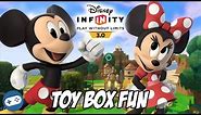 Mickey Mouse and Minnie Mouse Unboxing and Disney Infinity 3.0 Toy Box Fun Gameplay