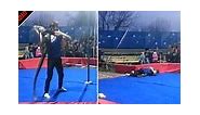Distressing video of moment circus trainer is strangled by huge python during performance with snake in front