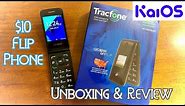 $10 Flip Phone?!? Alcatel MyFlip A405DL - Tracfone - Unboxing & Review!