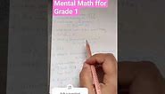 Mental Math Worksheet for Grade 1 #mentalmath #quizchallenge #maths