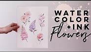 Simple Summer Flowers | Watercolor + Ink Art