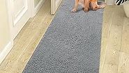 OLANLY Dog Door Mat for Muddy Paws, Absorbs Moisture and Dirt, Absorbent Non-Slip Washable Mat, Quick Dry Microfiber, Mud Mat for Dogs, Entry Indoor Door Mat for Inside Floor(70x24 Inches, Grey)