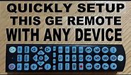 Setup GE 4 Device Pro Universal Remote 24116 with TV