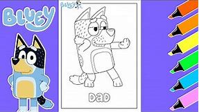 🔵 Coloring Bluey's Dad (Bandit Heeler Coloring Pages)