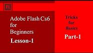 Introduction to toolbar in Adobe flash in Hindi