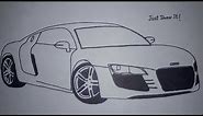 Drawing an Audi r8 car| How to draw Audi r8.
