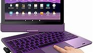 typecase Touch Kindle Fire HD 10/HD 10 Plus Keyboard (2021, 11th Gen) - Multi-Touch Trackpad - 360 Rotatable - Wireless - 10 Colors Backlight - Thin - Compatible with Prestige Elite 10QS - Purple