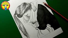 How to draw Romantic couple easy step by step / Cute couple hugging drawing / Couple drawing