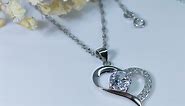 925 Sterling Silver Love Heart Pendant Necklaces
