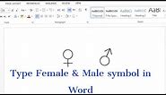 How To Write Male and Female Symbol in Word | How Insert Male and Female Symbol Or Sign In MS Word