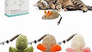 3Pcs Organic Cat Toys with Bells, Cat Chew Toy Large Mouse Toys for Cats, Cat Catnip Toys with Bell, Catnip Cat Mouse Toys, 8.9inch Cat mice Bell Organic Cats Toys