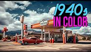 1940s USA - Vintage Gas Stations of America - Colorized