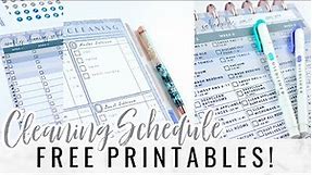 5 Free Printables! How to Plan Daily and Weekly Cleaning | Happy Planner