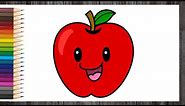 Cute Apple Drawing | How to Draw a Cute Apple Easy For Kids | Cute Little Drawings