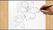 How to Draw an Orchid Flower | Easy Step by Step Orchid Drawing Tutorial for Beginners
