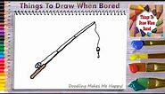 How To Draw A Fishing Pole Easy Step By Step