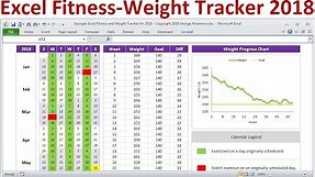 Excel Fitness Tracker and Weight Loss Tracker for 2018 | Exercise Planner Weight Tracker Spreadsheet