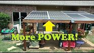 Upgraded: backyard solar panel pergola now with 1,000 watts