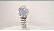 Rolex Oyster Perpetual Lady Datejust Diamond Bezel Watch: Elegant Blue Dial & 0.9ct Diamonds