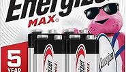 Energizer MAX 9V Batteries (4 Pack), 9 Volt Alkaline Batteries - Packaging May Vary