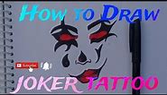 How to Draw joker tattoo with marker sketch ||joker drawing for Beginners || joker tattoo