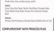 Ruby Princess Bar Menu - Juice Bar & Calypso Bar #shorts