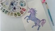 Unicorn Silhouette - Easy watercolor