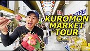 BEST Street Food in Osaka!! Kuromon Market Tour! 🍣🍡🇯🇵