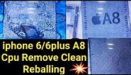 iphone6 A8 Cpu Remove Clean And Reballing || How to clean iphone cpu ram black pasted glue
