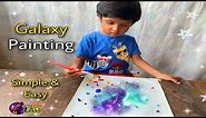 Simple Galaxy Painting : Acrylic Painting for Kids | Unicorn Silhouette