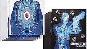 Juvale 50 Pack Human Silhouette Large Paper Shooting Range Targets - X-Ray Skeleton Designs, Red-Marked Targeting Points, Score Counter, Highly Visible (2 Designs, 25x38 in)