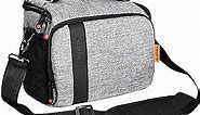 FOSOTO Compact SLR/DSLR Stylish Camera Bag Case Compatible for Nikon P900 B500 D3500 D5600 D7500, Canon EOS T6 T7i T5 4000D 80D, Sony A73 Mirrorless Camera Shoulder Case Waterproof Rain Cover (Gray)