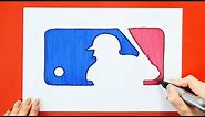 How to draw Major League Baseball (MLB) Logo
