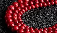 35pcs 10mm Natural Gemstone Beads Red Turquoise Beads Round Loose Beads for Jewelry Making with Crystal Stretch Cord