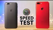 OnePlus 5 vs iPhone 7 Plus Speed Test!