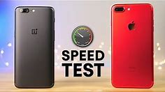 OnePlus 5 vs iPhone 7 Plus Speed Test!