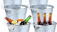 meekoo 6 Pack Ice Bucket for Parties 9 Inch 6l Beer Bucket Galvanized Metal Pail Beverage Tub Drink Bucket Cooler for Summer Party, Buffet, BBQ, Wine, Champagne, Wedding, Bar, Home Decorations Gifts